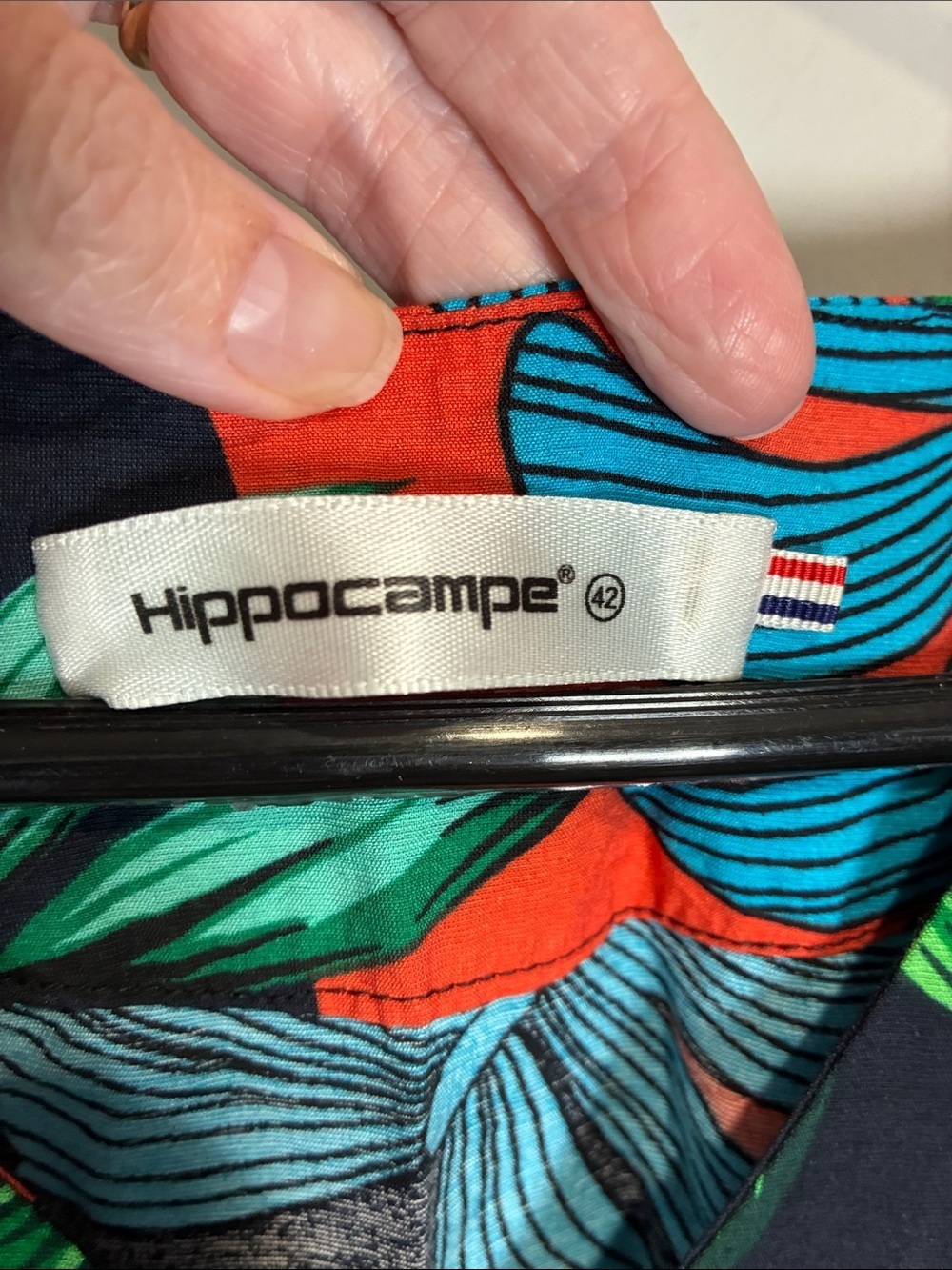 Hippocampe Made in France Tropical Maxi Dress EU 42 Belted Leaf Print - Picture 3 of 11